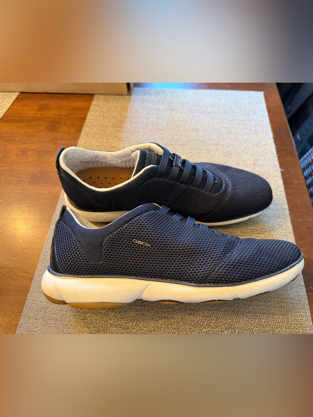 GEOX Navy Blue Mesh Slip On Tennis Shoes